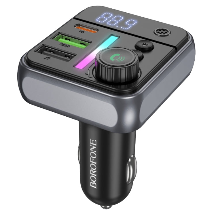 Borofone BC50 Ascenso PD20W & QC3.0 Car Bluetooth FM Transmitter(Black) - Bluetooth Car Kits by Borofone | Online Shopping UK | buy2fix