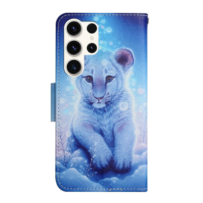 For Samsung Galaxy S25 Ultra 5G Colored Drawing Pattern Leather Phone Case(Little Leopard) - Galaxy S25 Ultra 5G Cases by buy2fix | Online Shopping UK | buy2fix