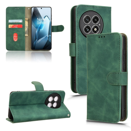 For OnePlus 13 Skin Feel Magnetic Flip Leather Phone Case(Green) - OnePlus Cases by buy2fix | Online Shopping UK | buy2fix