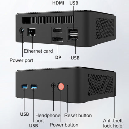 Jumper N100 II Mini PC, Intel 12th Generation Alder Lake-N N100 Quad-core 3.4GHz, RAM: 8GB, ROM: 256GB, Support HDMI(US Plug) - Barebone Mini PCs by jumper | Online Shopping UK | buy2fix