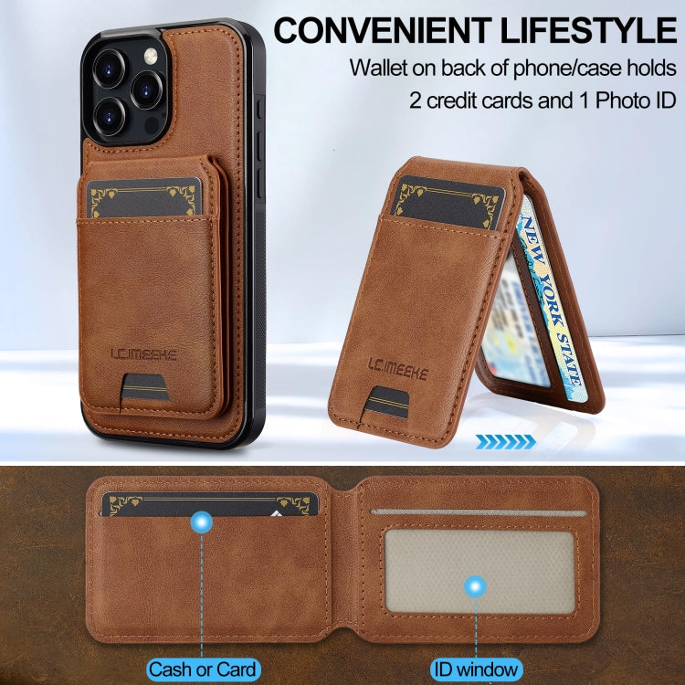 For iPhone 16 Pro Max LC.IMEEKE L3 Series Detachable RFID Card Bag Magsafe Phone Case(Brown) - iPhone 16 Pro Max Cases by LC.IMEEKE | Online Shopping UK | buy2fix