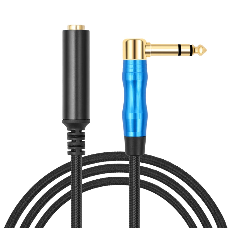 6.35mm 1/4 TRS Male Stereo Elbow to Female Electric Guitar Audio Cable, Length:1m(Black Blue) - Microphone Audio Cable & Connector by buy2fix | Online Shopping UK | buy2fix