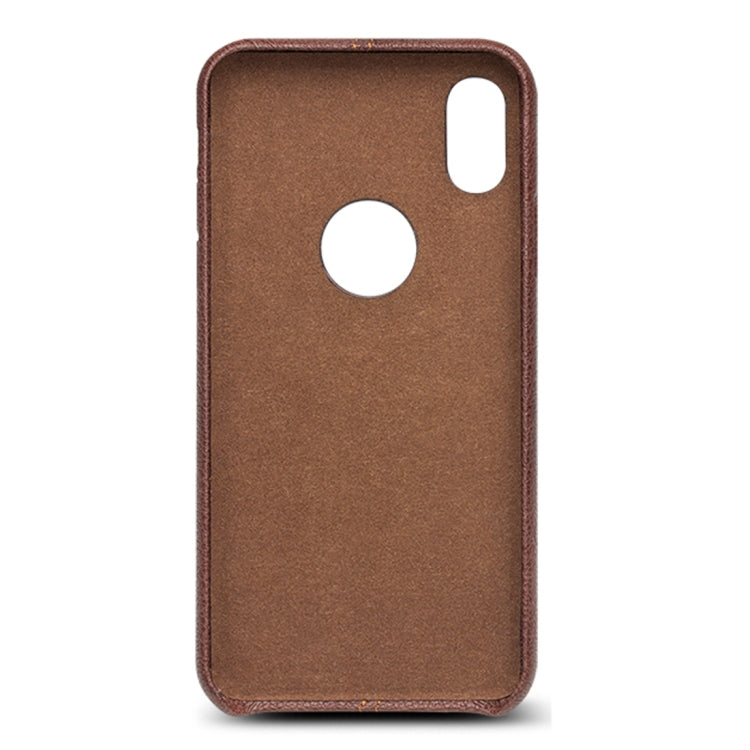 For iPhone X / XS QIALINO Deerskin Texture Cowhide Leather Protective Case(Brown) - More iPhone Cases by QIALINO | Online Shopping UK | buy2fix