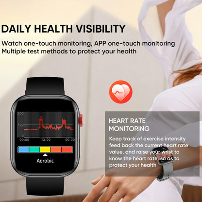 LC88 2 inch Square Screen BT Call Smart Watch, Heart Rate / Blood Pressure / Blood Oxygen / Sleep Monitoring(Silver) - Smart Wristbands by buy2fix | Online Shopping UK | buy2fix