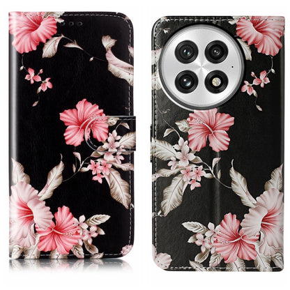 For OnePlus 13 Colored Drawing Marble Pattern Leather Phone Case(Azalea) - OnePlus Cases by buy2fix | Online Shopping UK | buy2fix