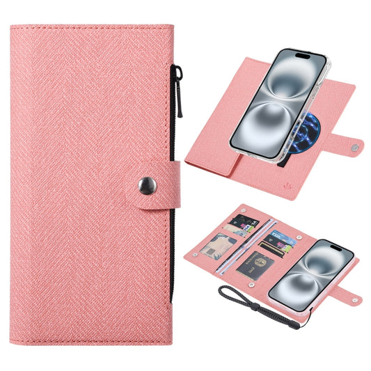 For iPhone 16 ViLi GBS-C Series MagSafe Magnetic RFID Leather Flip Phone Case(Pink) - iPhone 16 Cases by ViLi | Online Shopping UK | buy2fix