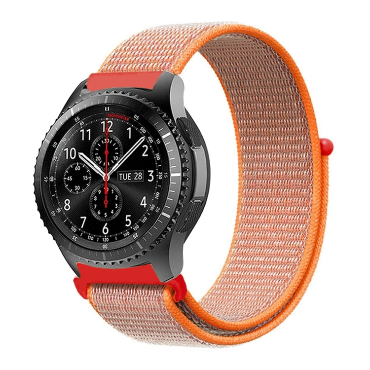 For Samsung Galaxy Watch 42mm Nylon Braided Watch Band(Orange Red) - Watch Bands by buy2fix | Online Shopping UK | buy2fix