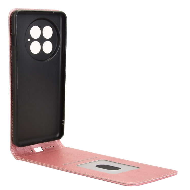 For OnePlus 13 Magnetic Vertical Flip Leather Phone Case(Rose Gold) - OnePlus Cases by buy2fix | Online Shopping UK | buy2fix