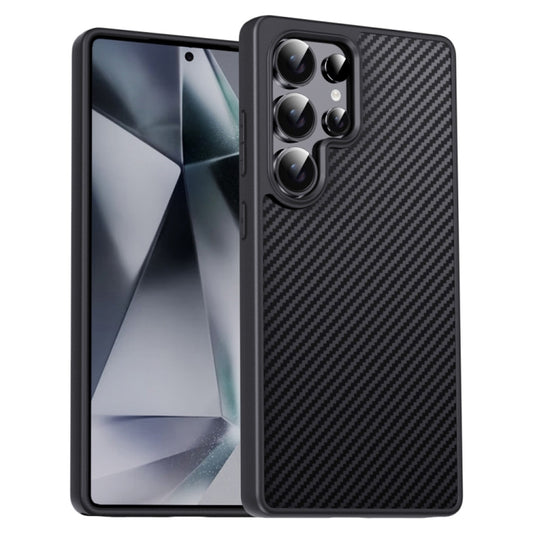 For Samsung Galaxy S25 Ultra 5G Pita Series TPU + PC Texture Phone Case(Black) - Galaxy S25 Ultra 5G Cases by buy2fix | Online Shopping UK | buy2fix