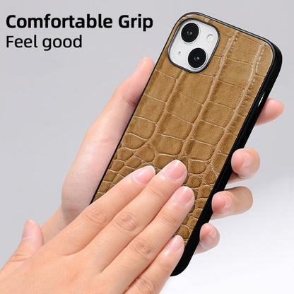 For iPhone 16 VIETAO Alligator Texture PU Phone Case(Brown) - iPhone 16 Cases by VIETAO | Online Shopping UK | buy2fix