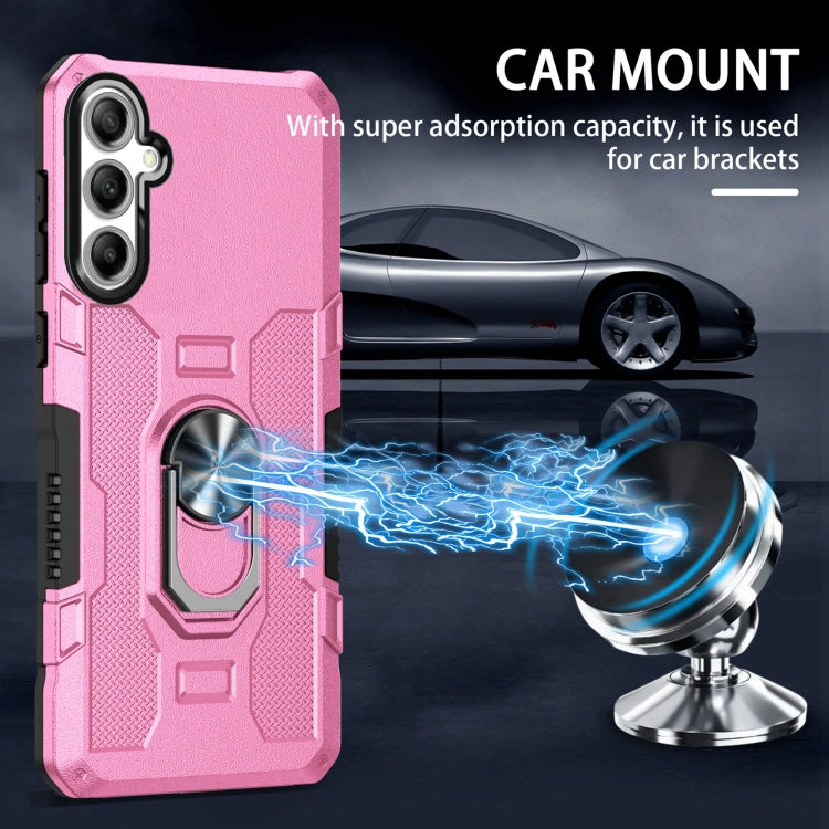 For Samsung Galaxy S25+ 5G Ring Holder Armor Hybrid Phone Case(Pink) - Galaxy S25+ 5G Cases by buy2fix | Online Shopping UK | buy2fix