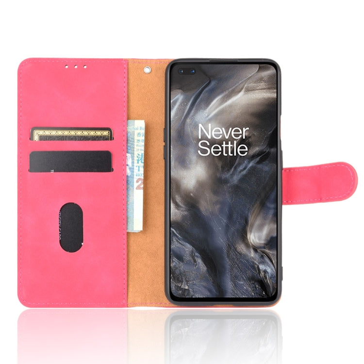 For OnePlus Nord Solid Color Skin Feel Magnetic Buckle Horizontal Flip Calf Texture PU Leather Case with Holder & Card Slots & Wallet(Rose Red) - OnePlus Cases by buy2fix | Online Shopping UK | buy2fix