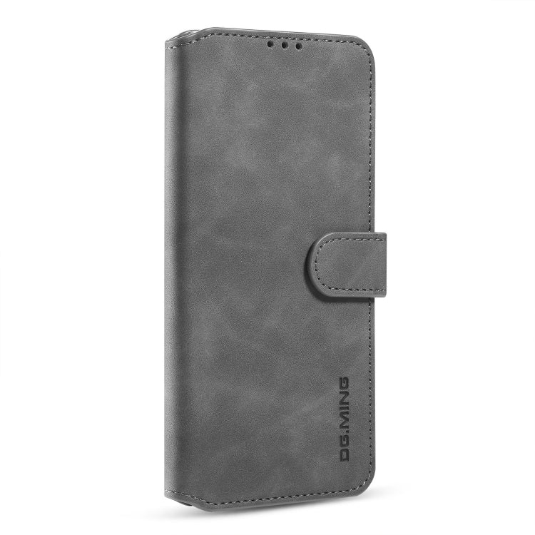 For Samsung Galaxy S20 FE DG.MING Retro Oil Side Horizontal Flip Case with Holder & Card Slots & Wallet(Grey) - Galaxy S20 FE Cases by DG.MING | Online Shopping UK | buy2fix