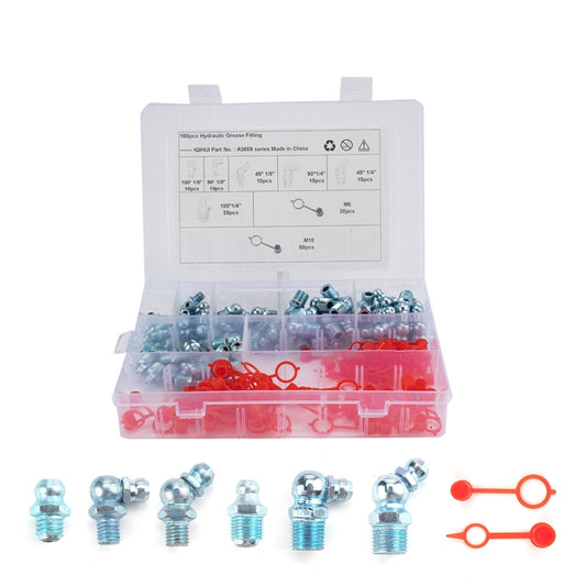 160 in 1 Zerk Oil Grease Fitting Assortment Kits with Dust Cover Cap - Pipes & Fittings by buy2fix | Online Shopping UK | buy2fix