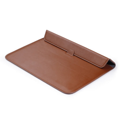 PU Leather Ultra-thin Envelope Bag Laptop Bag for MacBook Air / Pro 13 inch, with Stand Function(Brown) - Protective Bags by buy2fix | Online Shopping UK | buy2fix