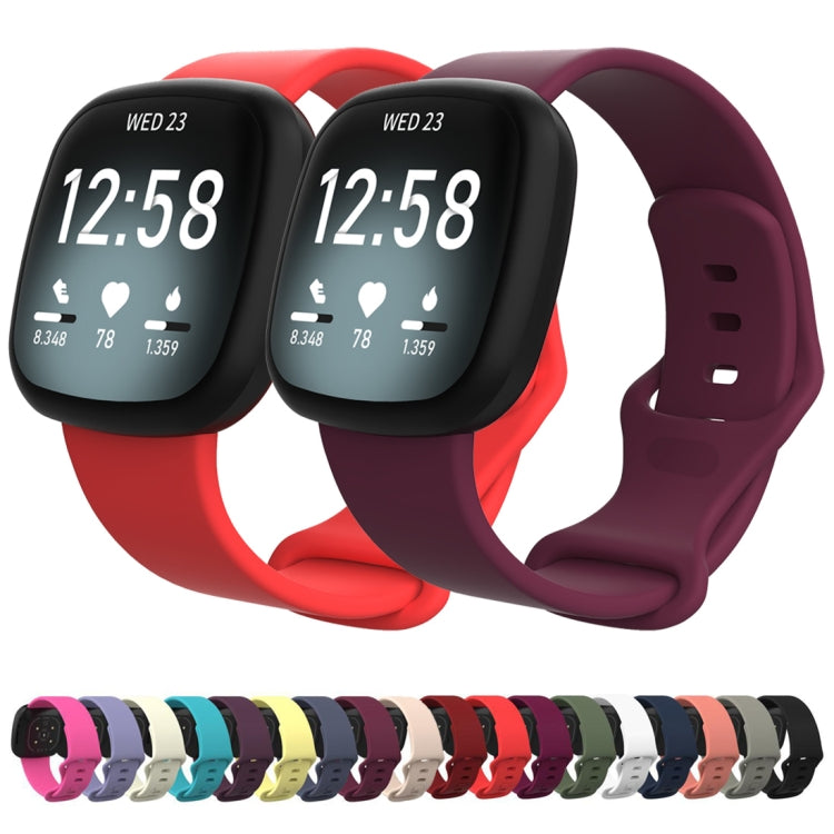 For Fitbit Versa 4 / Versa 3 / Sense 2 / Sense Silicone Watch Band, Size: L(Deep Purple) - Watch Bands by buy2fix | Online Shopping UK | buy2fix