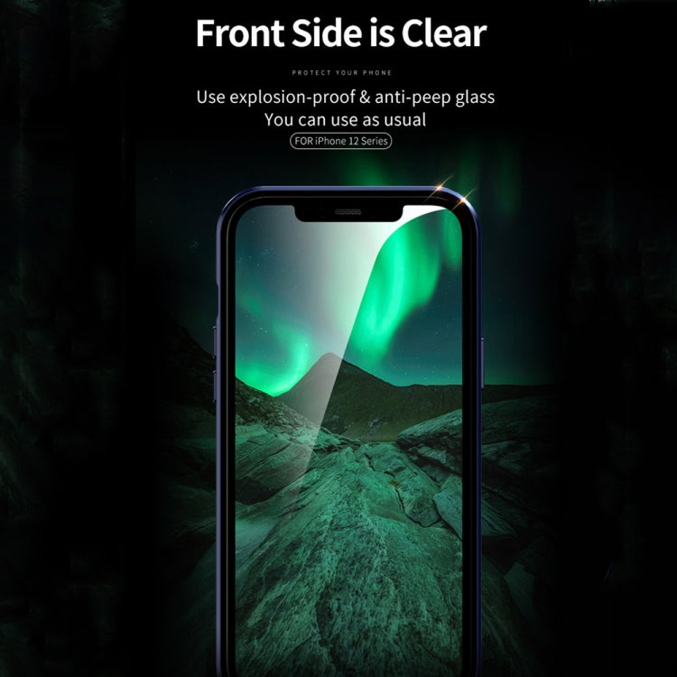 For iPhone 12 mini Double Sides Tempered Glass Magnetic Adsorption Metal Frame Anti-peep Screen Case (Bright Green) - iPhone 12 mini Cases by buy2fix | Online Shopping UK | buy2fix