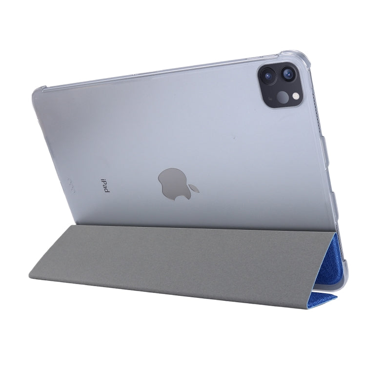 Silk Texture Flip Magnetic PU Leather Smart Case with Three-folding Holder For iPad Air 11 2024 / Air 2022 / 2020 10.9(Blue) - iPad Air (2022) / (2020) 10.9 Cases by buy2fix | Online Shopping UK | buy2fix