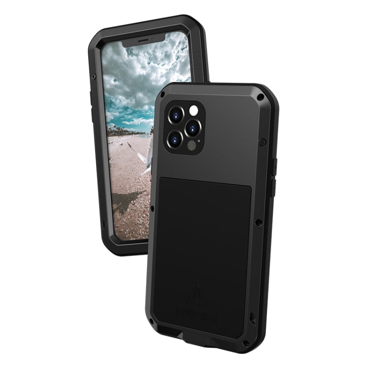 For iPhone 12 Pro LOVE MEI Metal Shockproof Life Waterproof Dustproof Protective Case(Black) - iPhone 12 / 12 Pro Cases by LOVE MEI | Online Shopping UK | buy2fix