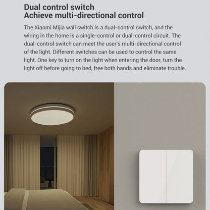 Original Xiaomi Mijia Double Control Wall Switch, Double Button(White) - Smart Switch by Xiaomi | Online Shopping UK | buy2fix