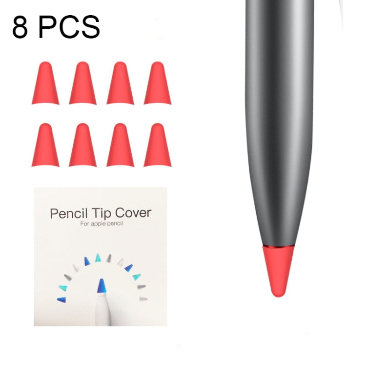 8 PCS Non-slip Mute Wear-resistant Nib Cover for M-pencil Lite (Red) - Pencil Accessories by buy2fix | Online Shopping UK | buy2fix