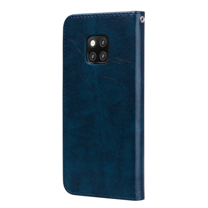 Business Style Oil Wax Texture Horizontal Flip Leather Case for Huawei Mate 20 Pro, with Holder & Card Slots & Wallet (Blue) - Huawei Cases by buy2fix | Online Shopping UK | buy2fix