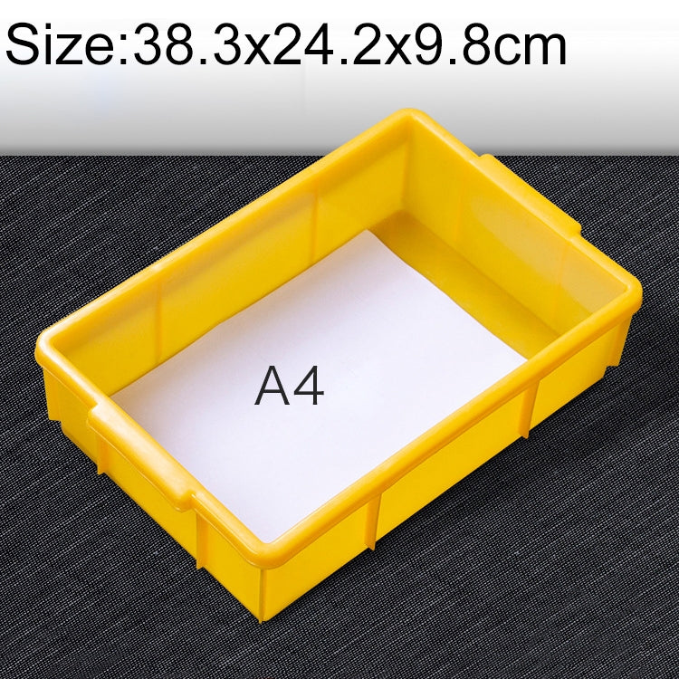 Thick Multi-function Material Box Brand New Flat Plastic Parts Box Tool Box, Size: 38.3cm x 24.2cm x 9.8cm(Yellow) - Storage Bags & Boxes by buy2fix | Online Shopping UK | buy2fix