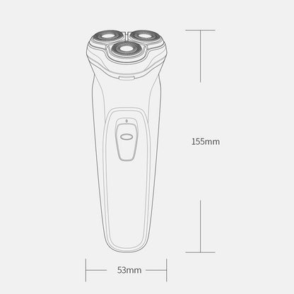 Original Xiaomi Voltage Universal Fit Water Proof Triple Rotary Double Ring Blade Shaving Head Electric Rechargeable Shaver For Men, CN Plug - Electric Shavers by Xiaomi | Online Shopping UK | buy2fix