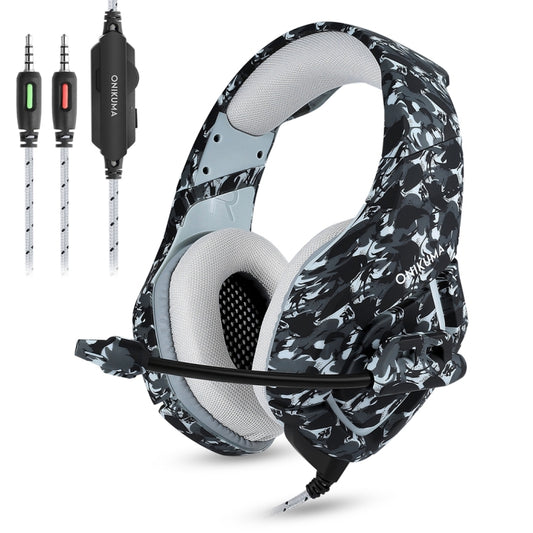 ONIKUMA K1-B Deep Bass Noise Canceling Camouflage Gaming Headphone with Microphone(Grey) - Multimedia Headset by ONIKUMA | Online Shopping UK | buy2fix