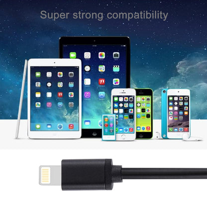 1m 3A 8 Pin to USB Data Sync Charging Cable for iPhone, iPad, Diameter: 4 cm(Black) - Normal Style Cable by buy2fix | Online Shopping UK | buy2fix