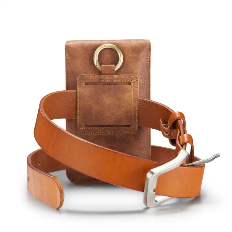 DG.MING Universal Cowskin Leather Protective Case Waist Bag with Card Slots & Hook, For iPhone, Samsung, Sony, Huawei, Meizu, Lenovo, ASUS, Oneplus, Xiaomi, Cubot, Ulefone, Letv, DOOGEE, Vkworld, and other Smartphones Below 5.2 inch(Brown) - More iPhone Cases by DG.MING | Online Shopping UK | buy2fix