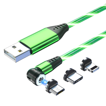 3 in 1 2.4A USB to 8 Pin + Micro USB + USB-C / Type-C 540 Degree Bendable Streamer Magnetic Data Cable, Cable Length: 1m (Green) - Charging Cable & Head by buy2fix | Online Shopping UK | buy2fix