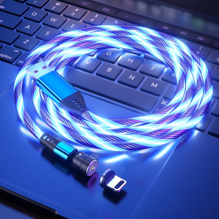 2.4A USB to 8 Pin 540 Degree Bendable Streamer Magnetic Data Cable, Cable Length: 1m(Blue) - Charging Cable & Head by buy2fix | Online Shopping UK | buy2fix