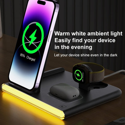 C27 15W 4 in 1 Foldable Magnetic Wireless Charger with Ambient Light (Black) - Wireless Charger by buy2fix | Online Shopping UK | buy2fix