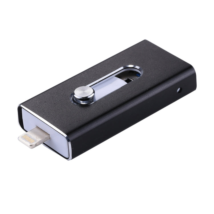 RQW-02 3 in 1 USB 2.0 & 8 Pin & Micro USB 32GB Flash Drive(Black) - U Disk & Card Reader by buy2fix | Online Shopping UK | buy2fix