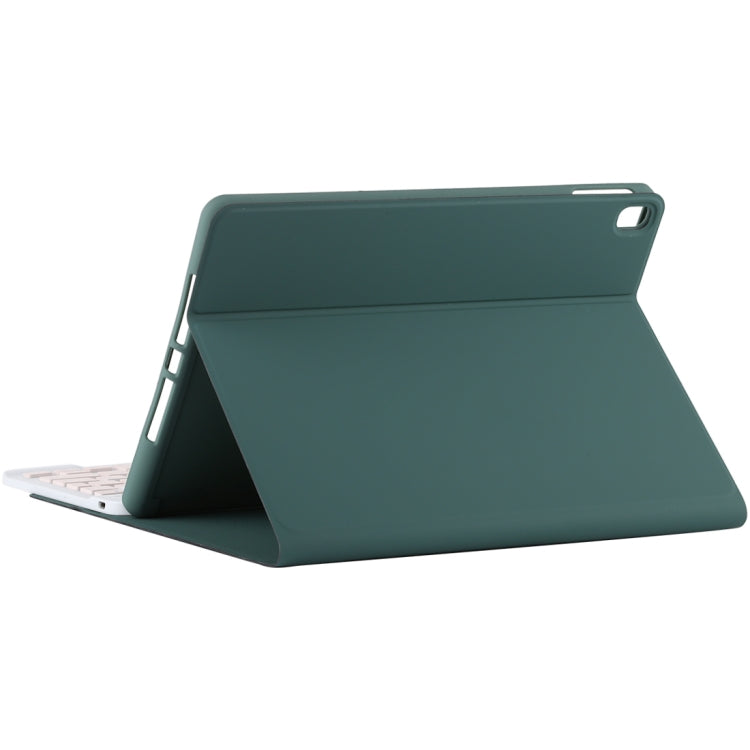 TG11B Detachable Bluetooth Pink Keyboard + Microfiber Leather Tablet Case for iPad Pro 11 inch (2020), with Pen Slot & Holder (Dark Green) - For iPad Pro by buy2fix | Online Shopping UK | buy2fix