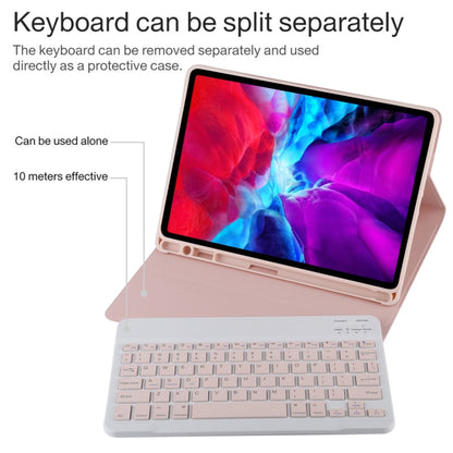 TG11B Detachable Bluetooth Pink Keyboard + Microfiber Leather Tablet Case for iPad Pro 11 inch (2020), with Pen Slot & Holder (Pink) - For iPad Pro by buy2fix | Online Shopping UK | buy2fix