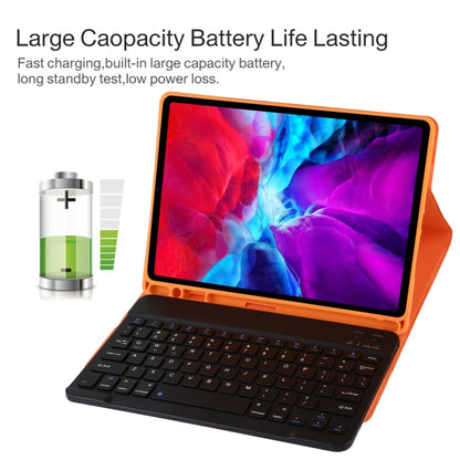 TG11B Detachable Bluetooth Black Keyboard + Microfiber Leather Tablet Case for iPad Pro 11 inch (2020), with Pen Slot & Holder (Orange) - For iPad Pro by buy2fix | Online Shopping UK | buy2fix