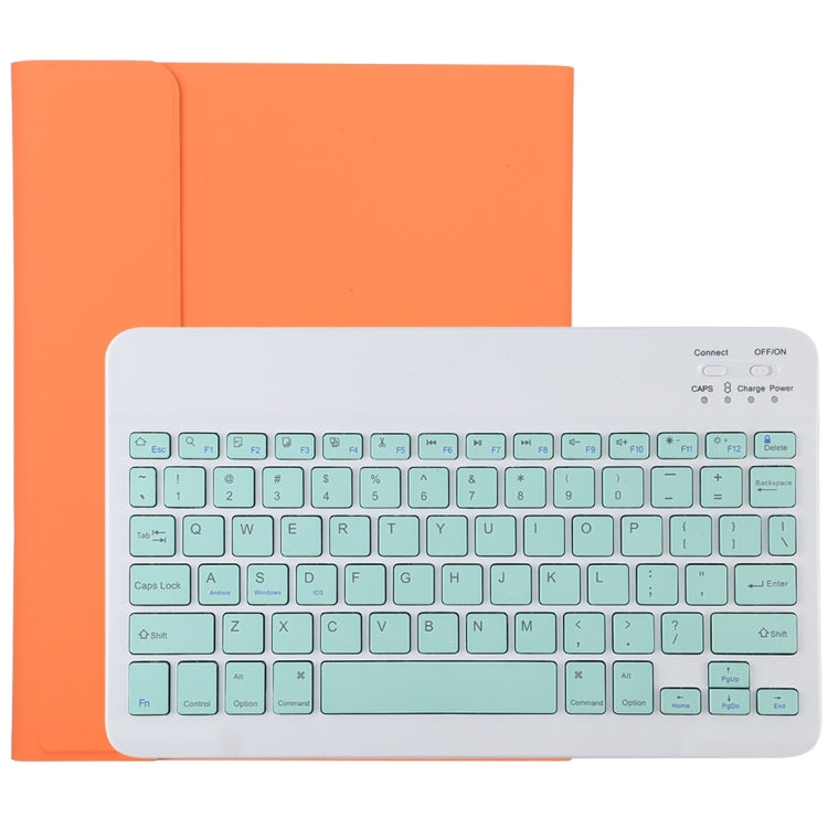 TG11B Detachable Bluetooth Green Keyboard + Microfiber Leather Tablet Case for iPad Pro 11 inch (2020), with Pen Slot & Holder (Orange) - For iPad Pro by buy2fix | Online Shopping UK | buy2fix