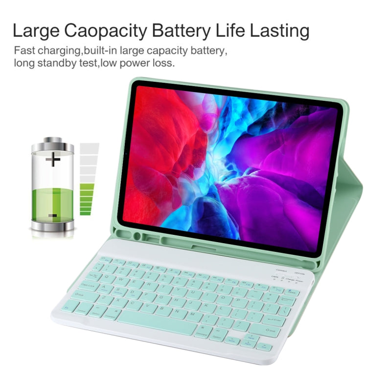 TG11B Detachable Bluetooth Green Keyboard + Microfiber Leather Tablet Case for iPad Pro 11 inch (2020), with Pen Slot & Holder (Green) - For iPad Pro by buy2fix | Online Shopping UK | buy2fix