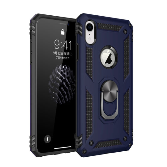 For iPhone XR Armor Shockproof TPU + PC Protective Case with 360 Degree Rotation Holder (Blue) - More iPhone Cases by buy2fix | Online Shopping UK | buy2fix