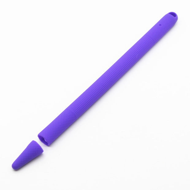 Stylus Pen Silica Gel Shockproof Protective Case for Apple Pencil 2 (Purple) - Pencil Accessories by buy2fix | Online Shopping UK | buy2fix