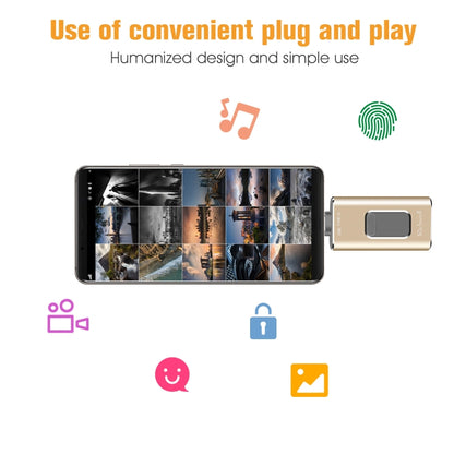 Richwell 3 in 1 64G Type-C + 8 Pin + USB 3.0 Metal Push-pull Flash Disk with OTG Function(Rose Gold) - U Disk & Card Reader by Richwell | Online Shopping UK | buy2fix