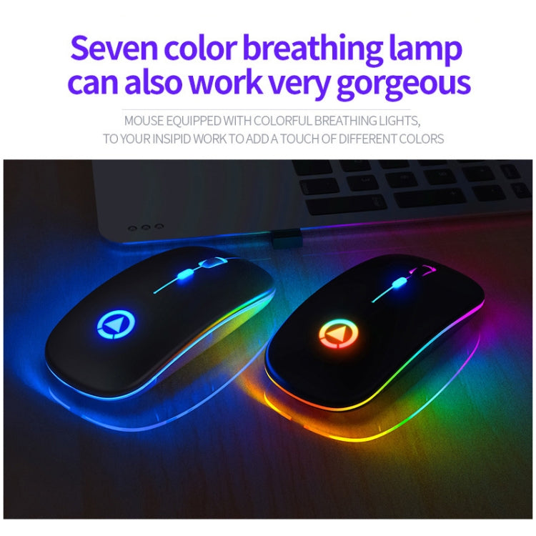 YINDIAO A2 BT3.0 + BT5.0 + 2.4GHz 1600DPI 3-modes Adjustable RGB Light Wireless Silent Bluetooth Mouse (White) - Wireless Mice by YINDIAO | Online Shopping UK | buy2fix