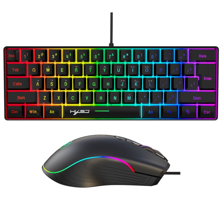 HXSJ V700B+A867 Wired RGB Backlit Keyboard and Mouse Set - Wired Keyboard by HXSJ | Online Shopping UK | buy2fix