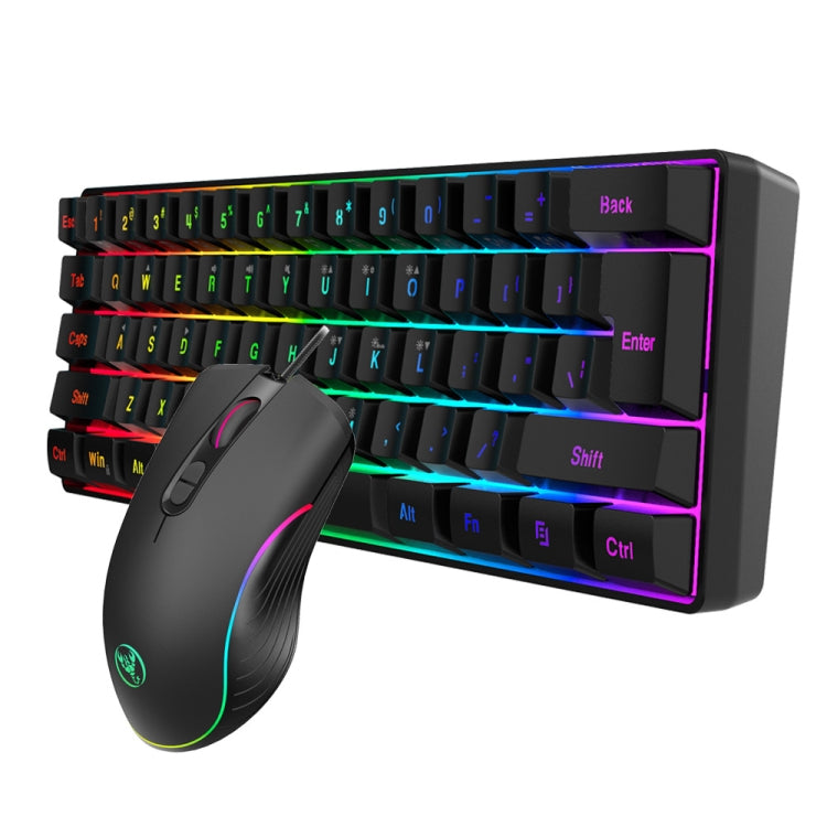 HXSJ V700B+A867 Wired RGB Backlit Keyboard and Mouse Set - Wired Keyboard by HXSJ | Online Shopping UK | buy2fix