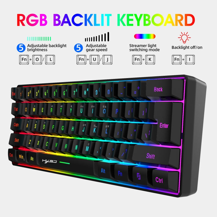 HXSJ V700B+A867 Wired RGB Backlit Keyboard and Mouse Set - Wired Keyboard by HXSJ | Online Shopping UK | buy2fix