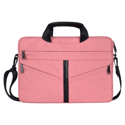 13.3 inch Breathable Wear-resistant Fashion Business Shoulder Handheld Zipper Laptop Bag with Shoulder Strap (Pink) - 13.3 inch by buy2fix | Online Shopping UK | buy2fix