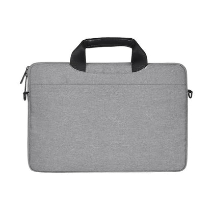 14.1 inch Breathable Wear-resistant Fashion Business Shoulder Handheld Zipper Laptop Bag with Shoulder Strap (Light Grey) - 14.1 inch by buy2fix | Online Shopping UK | buy2fix