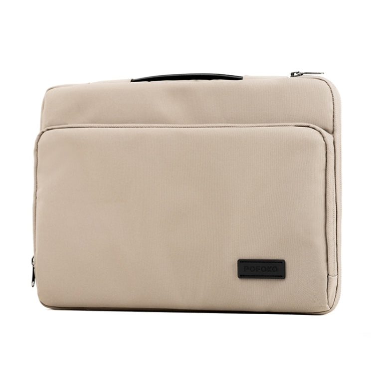 POFOKO E550 14 / 15.4 inch Portable Waterproof Polyester Laptop Handbag(Khaki) - Other by POFOKO | Online Shopping UK | buy2fix